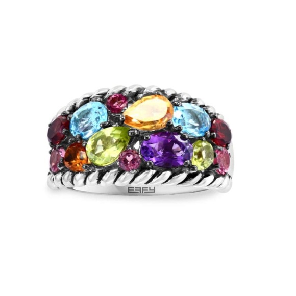 EFFY pear shaped rainbow gemstone ring - Picture 3 of 8